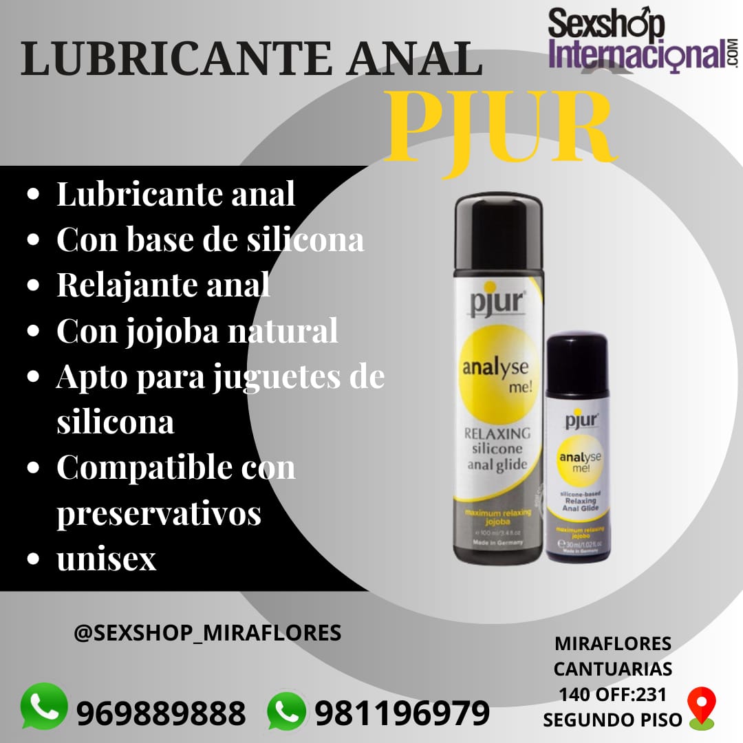 LUBRICANTE DILATADOR ANAL-VAGINAL-DE SILICONA-PJUR 100ML-SEXSHOP LIMA 971890151 